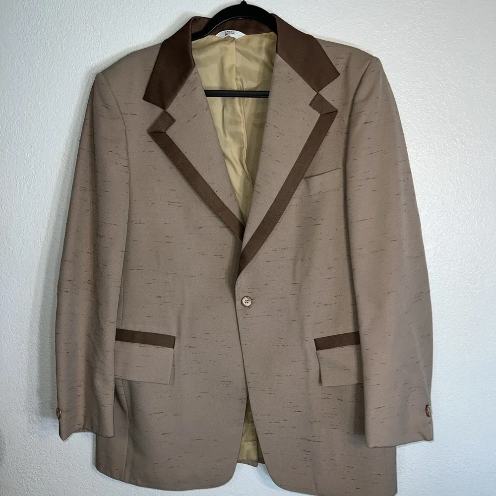 After Six Taupe Blazer with Dark Brown Trim